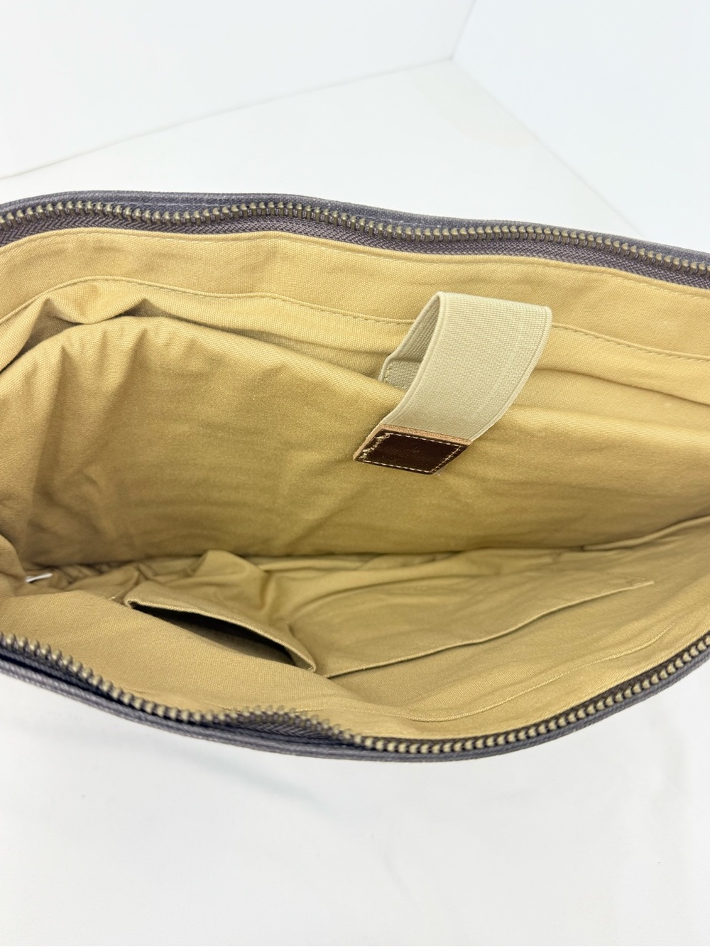 Newhey Gray Brown Thick Waxed Canvas Laptop Commuter Academic Satchel Bag - Picture 15 of 16